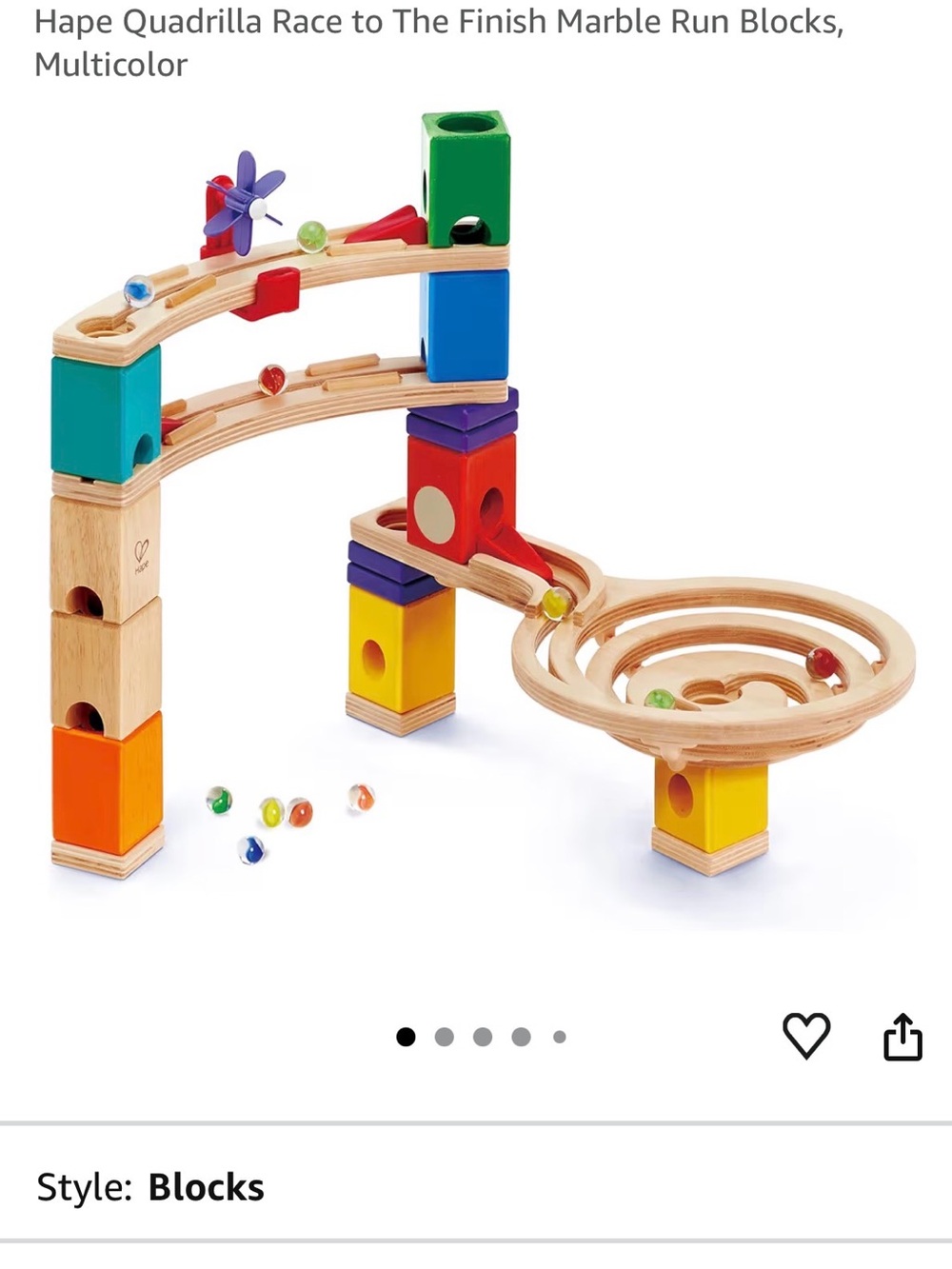 Hape Quadrilla Marble Run w/ attachments